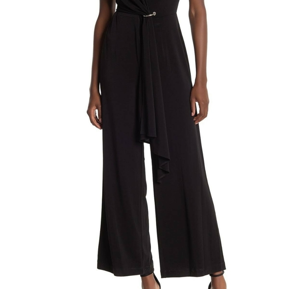 T Tahari Sash O-Ring Knit Jumpsuit - Picture 2 of 4